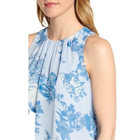 NWT VINCE CAMUTO | Cabbage Rose Chiffon Blouse XXS - Picture 5 of 5